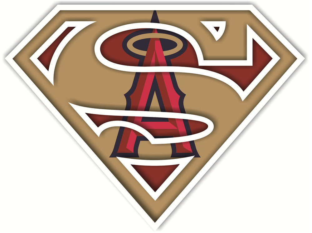 Los Angeles Angels of Anaheim superman logos fabric transfer